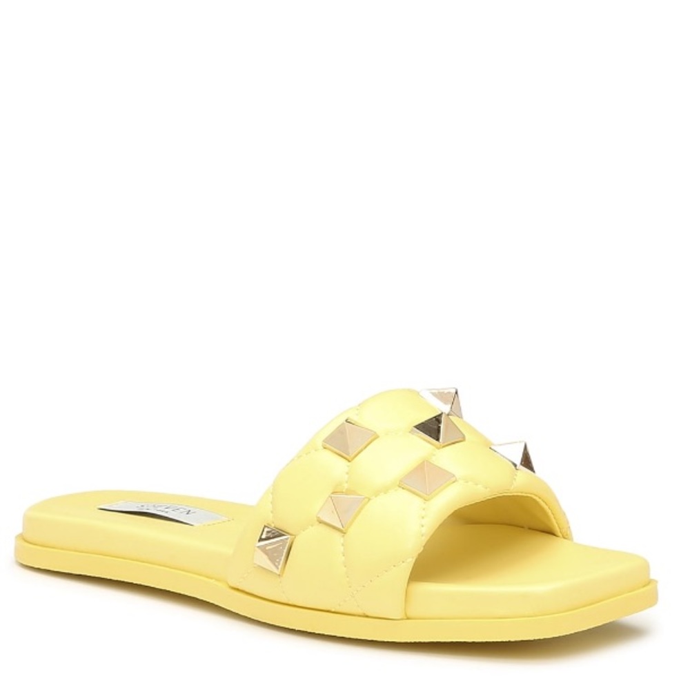 NEW Yellow Slide Studded Sandals